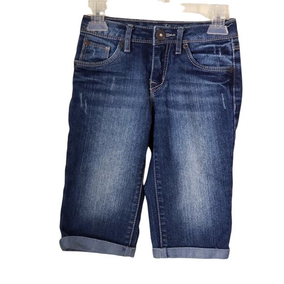 2 FOR $5 SALE Justice Denim Capris Rolled Hem Size 7S - Picture 7 of 15